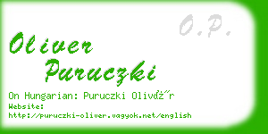 oliver puruczki business card